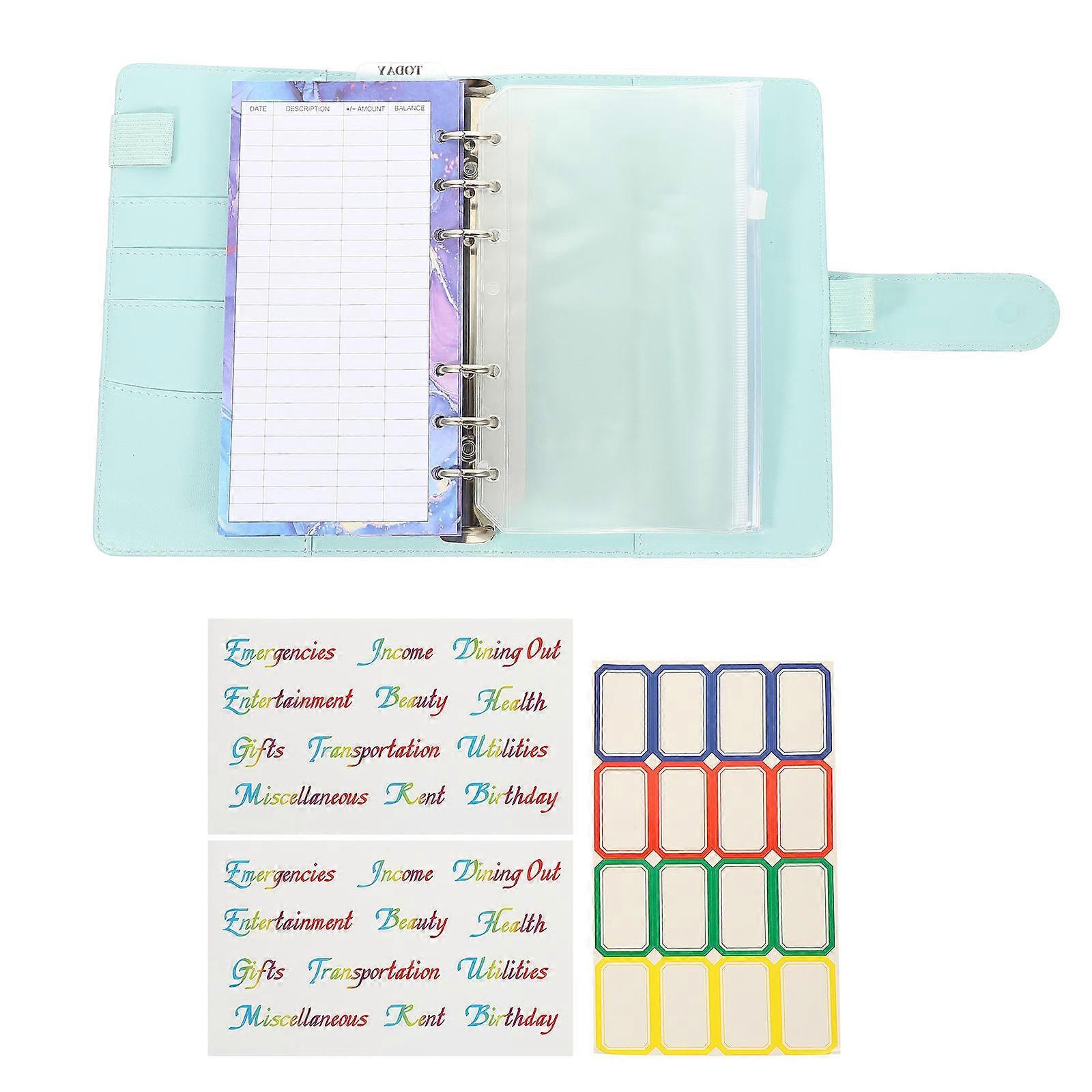 Budget Notebook Loose-Leaf for Writing 4Sets Blue Money Planning Binder