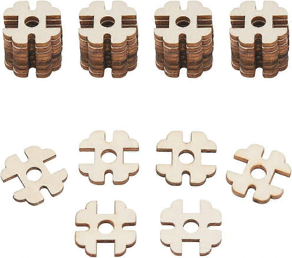 60Pcs White Irregular Shaped Wood Button Bulk Pack with One Round Hole Solid Color Vintage Unique Replacement Wooden Buttons for Sewing Making Clothes