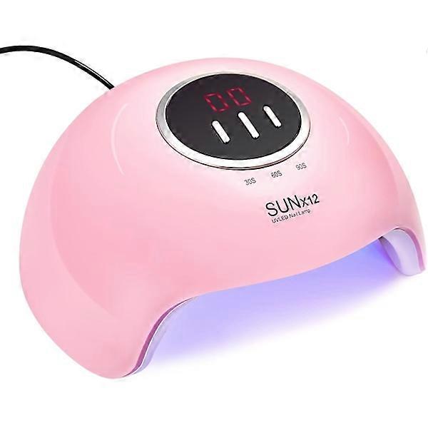 UV LED Nail Light 54W Nail Dryer Gel Polish Light 3 Timer Settings Professional Fast Drying Curing Lamp with Display Auto Sensor, Pink