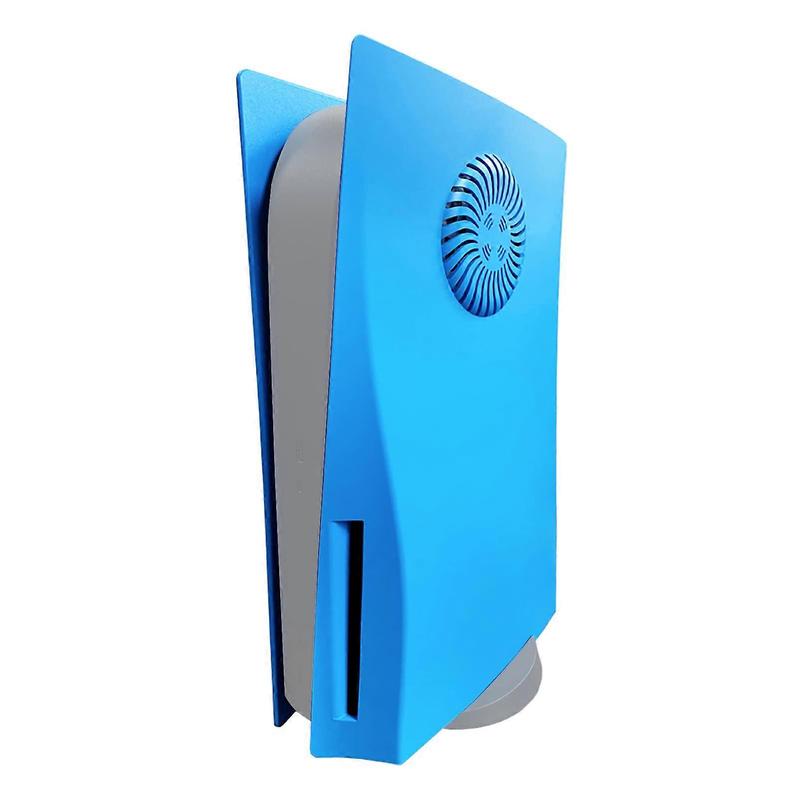 Sky Blue Faceplate with Cooling Vent and Dust Mesh Replacement Panels for PS5 Disc Edition