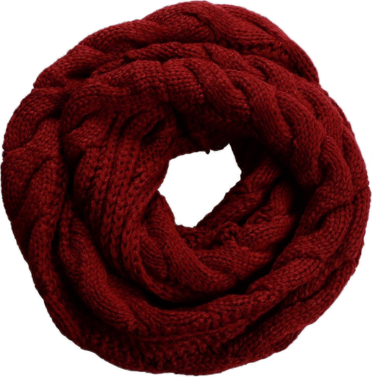 Womens Thick Ribbed Knit Winter Infinity Circle Loop Scarf