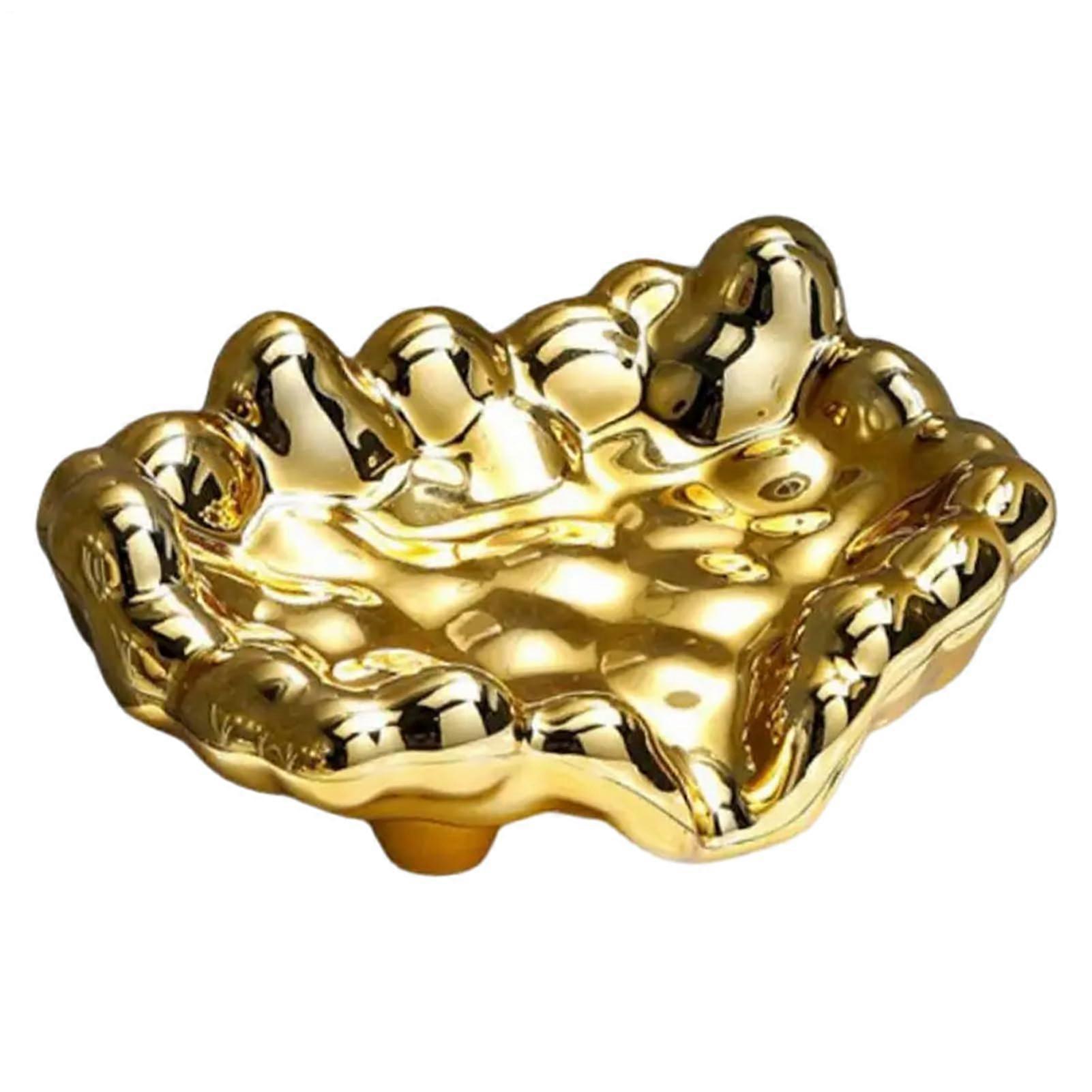 Gold Electroplated Self Draining Sink Sponge Holder Kitchen Organizer Tray Space Saving Design