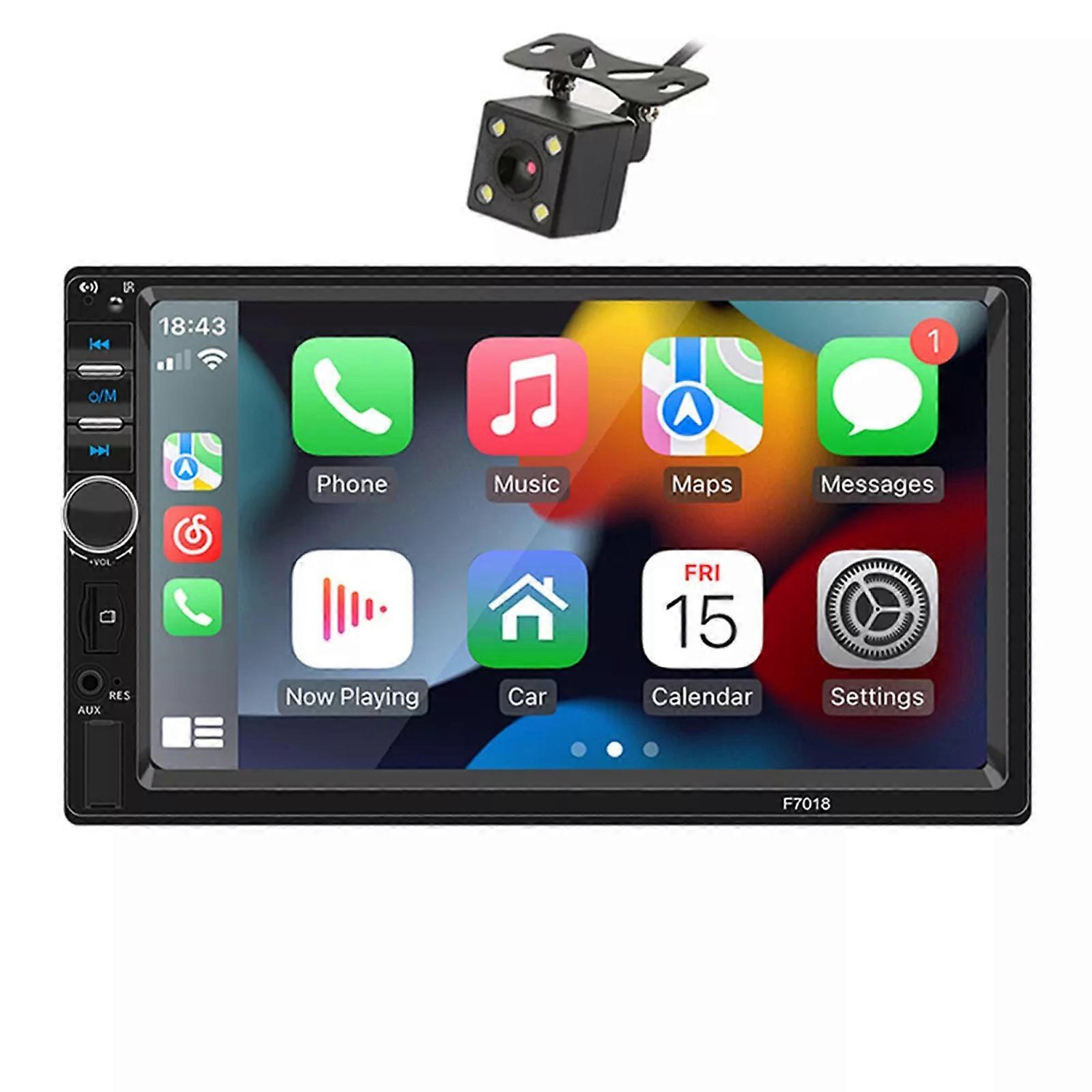 Touch Screen Car Stereo Radio Bluetooth FM 2Din For Carplay Android Auto