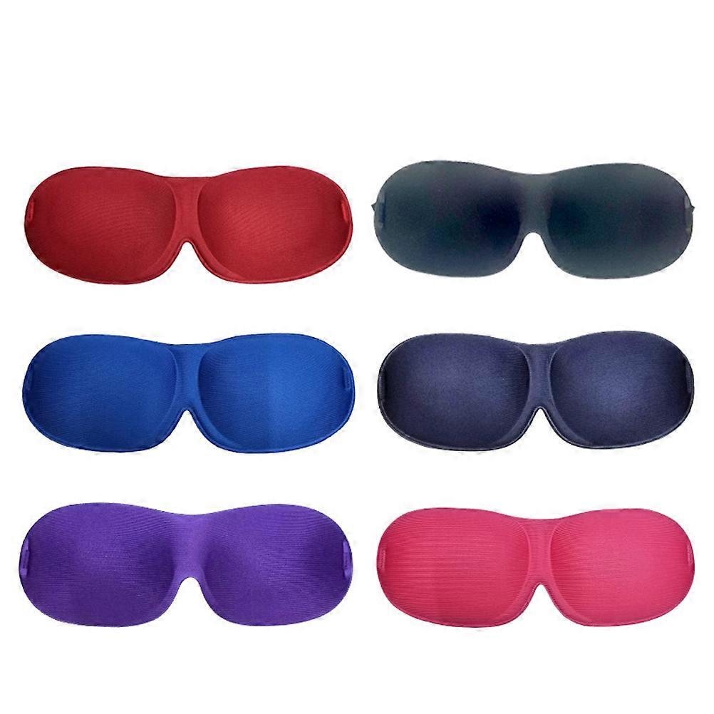 Night Sleep Mask Blue Silk Material Eye Patch For Sleep Train Beach Party 6Set