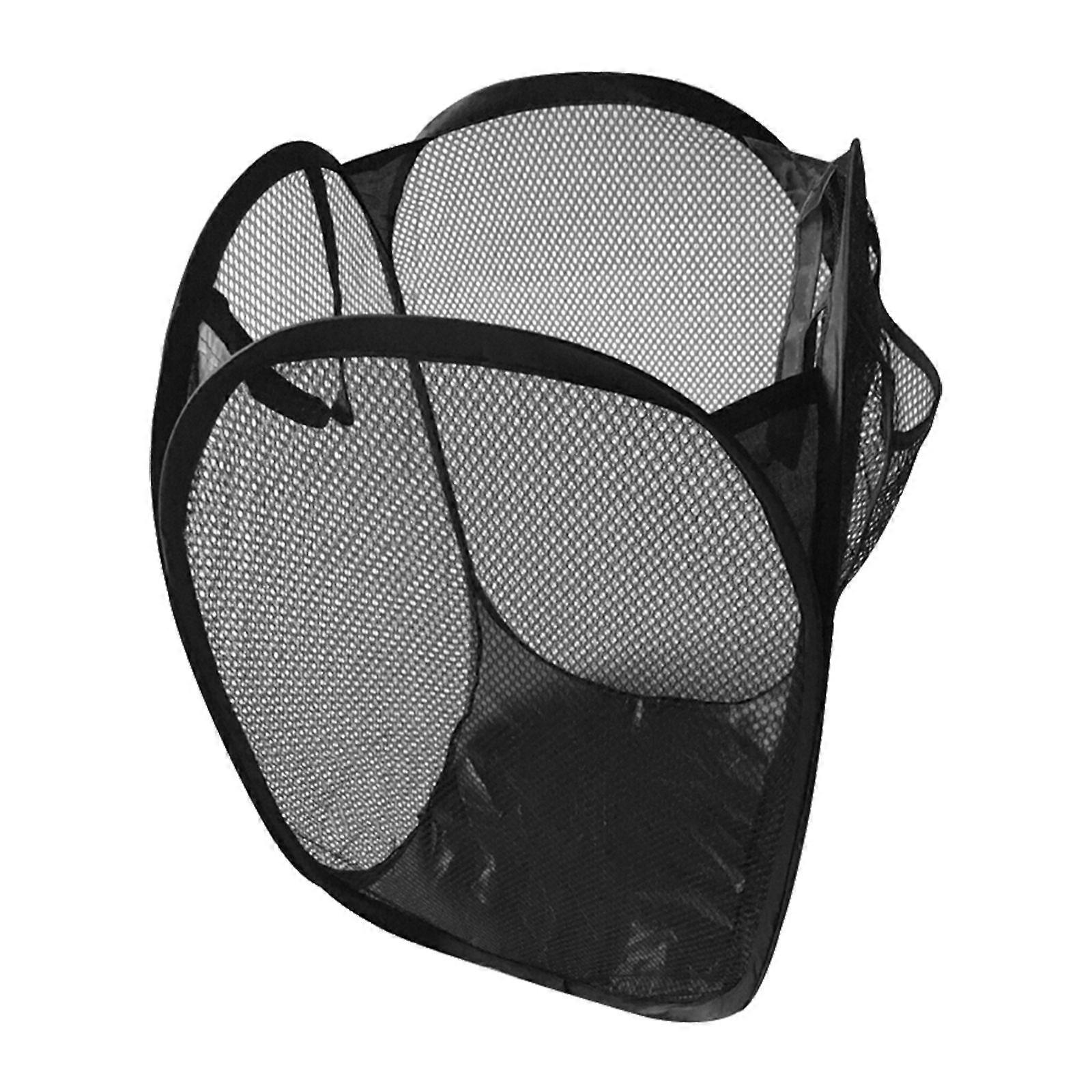 Black Laundry Hamper Mesh Basket for Storing Clothes Use 3Pcs Foldable