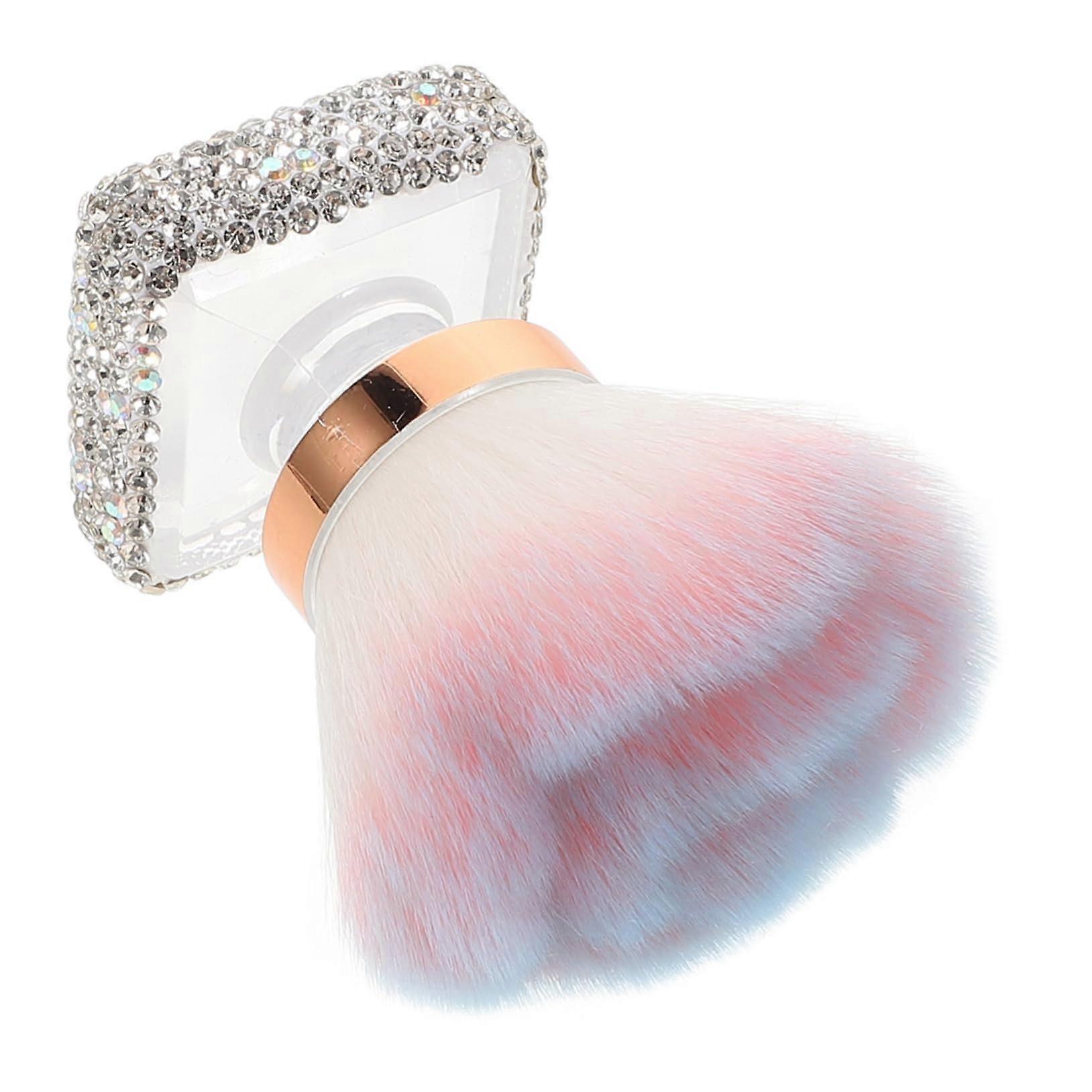Makeup and Nail Dust Brush with Dense Soft Bristles for Smooth Coverage and Travel Use