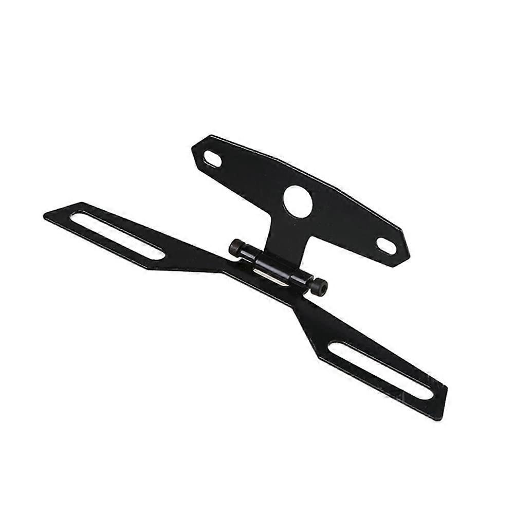 Universal Motorcycle License Plate Holder with Light, Foldable Aluminum Bracket, Easy Install