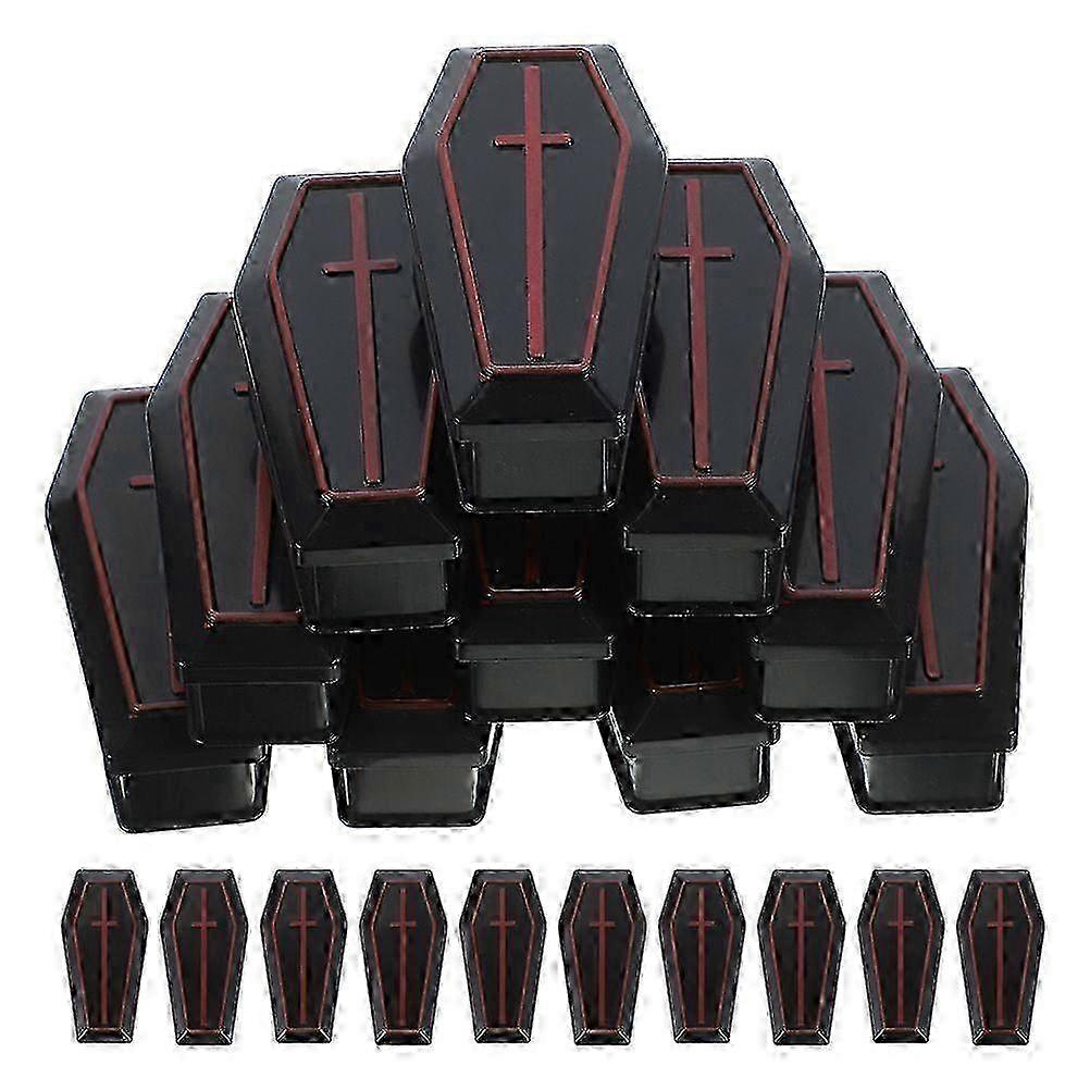 20pcs Halloween Coffin Box Plastic Empty Coffin Boxes Mini Coffin Box Party Prank Props