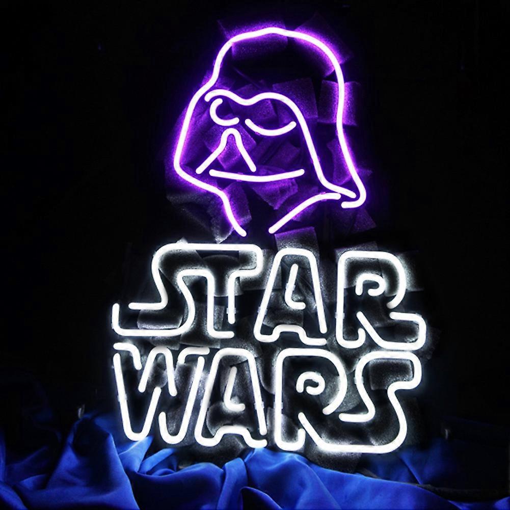 Epic Galactic Saga Sci-Fi Neon Wall Sign - 17"x14" Handmade Real Glass with Iconic Trooper Art & Text