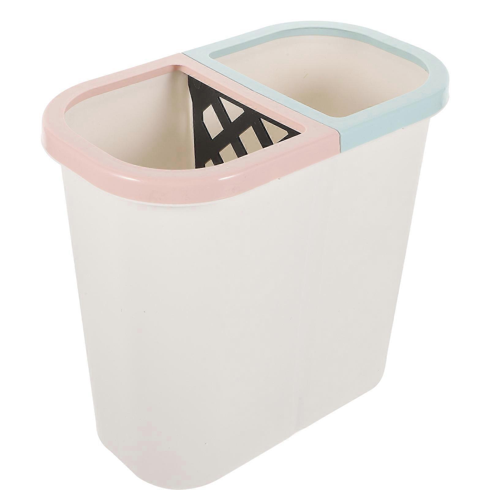 Dry and Wet Classification Double Compartment Rubbish Bin for Storage