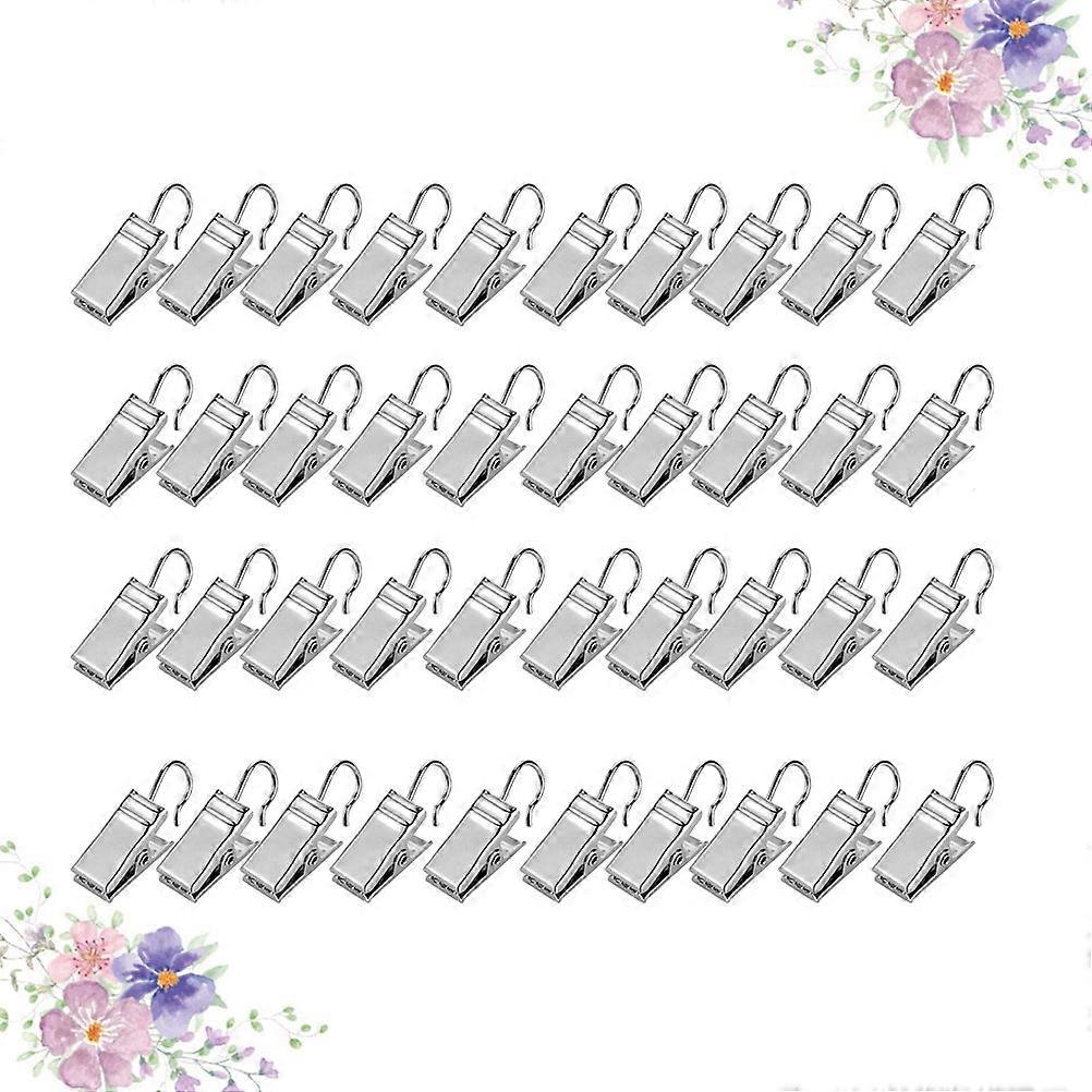Iron Curtain Ring for Holding Use 100Pcs Practical Metal Clips Silver