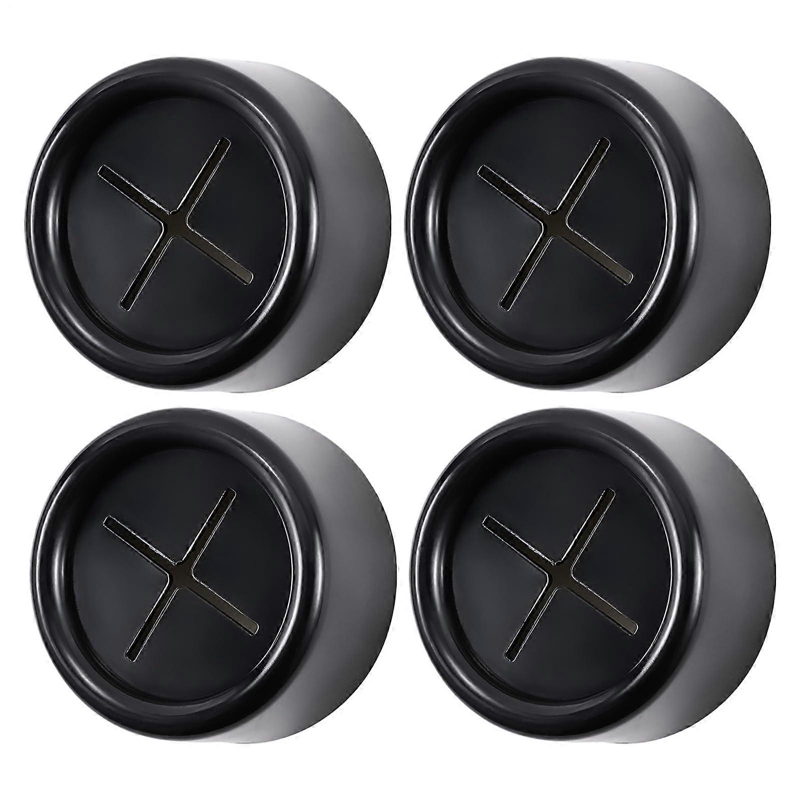 Wall Mounted Towel Hooks 4 Pack Adhesive and Screw Mount for Bathroom Kitchen Scratch Black