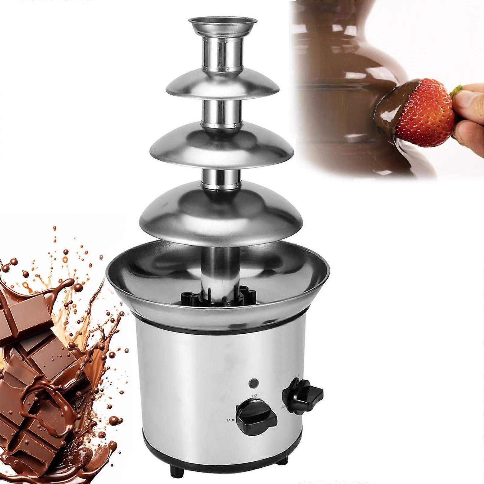 4 Tier Stainless Steel Chocolate Fountain with Separate Heating Function for Parties