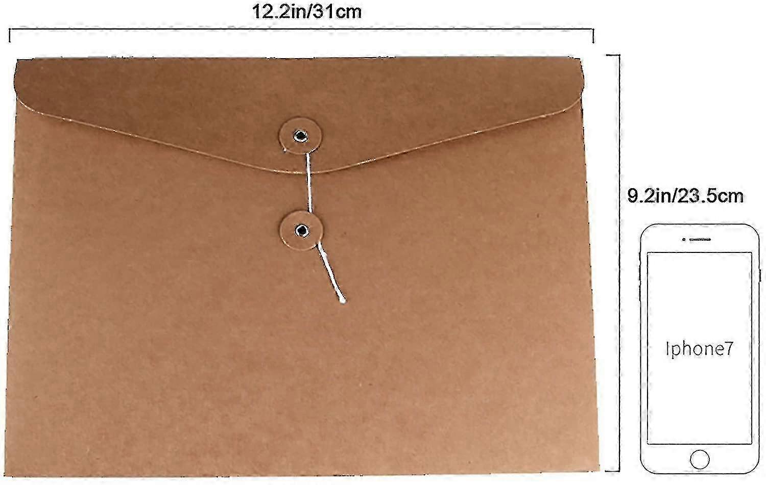 Kraft String Envelope File Folder Project Pockets File Organizer 25-26