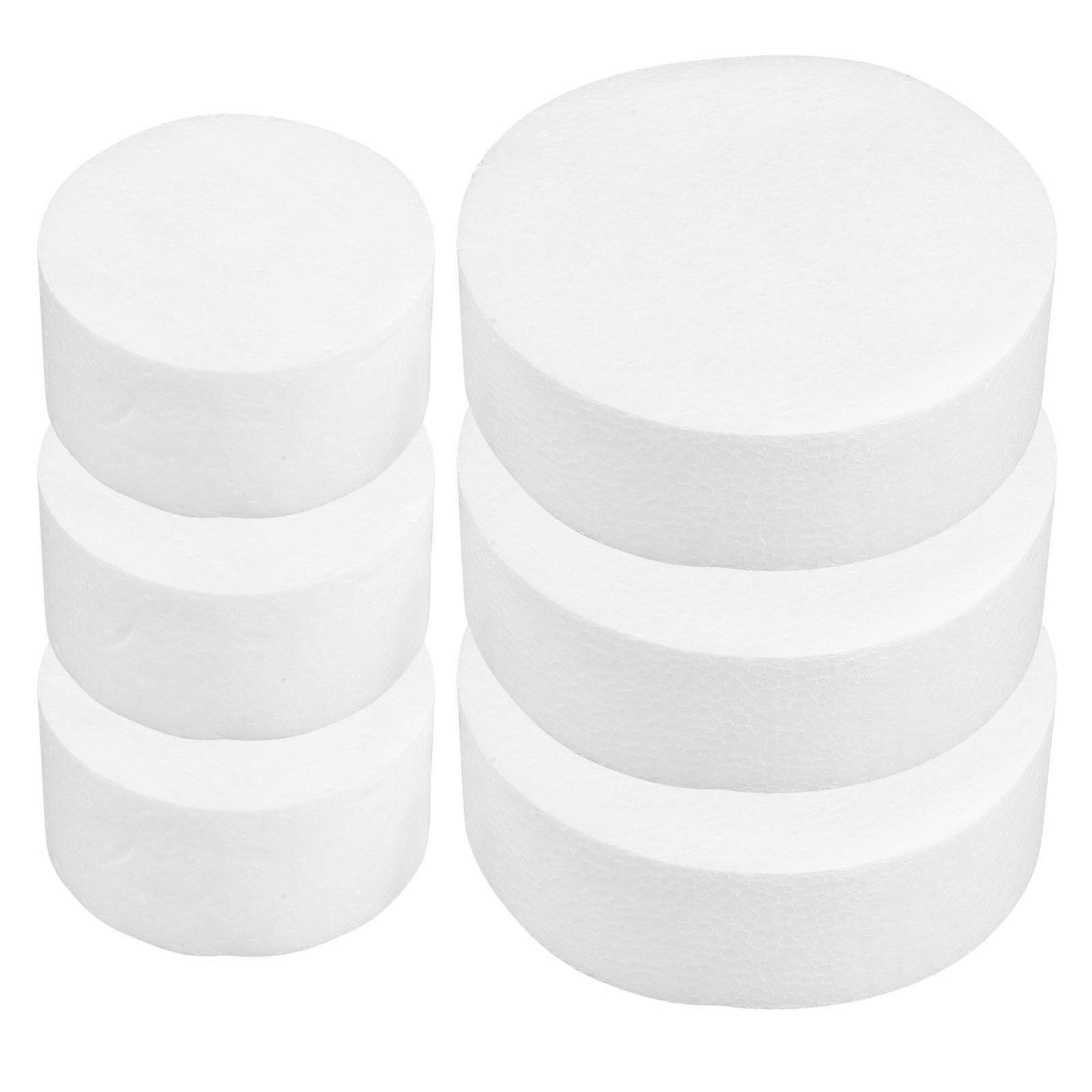 Round Cake Molds for Baking DIY Practice 6Pcs White Foam Mini Set