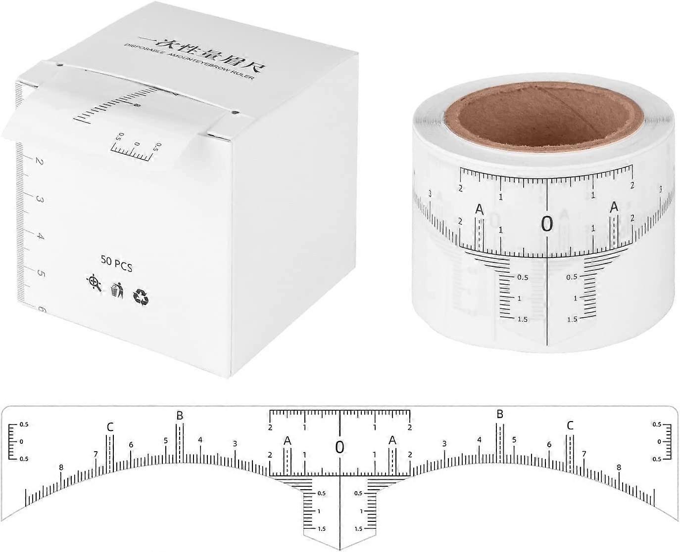 Eyebrow Ruler Sticker Roll for Precise Brow Alignment, Disposable Adhesive Mapping Tool for Microblading and Tattooing
