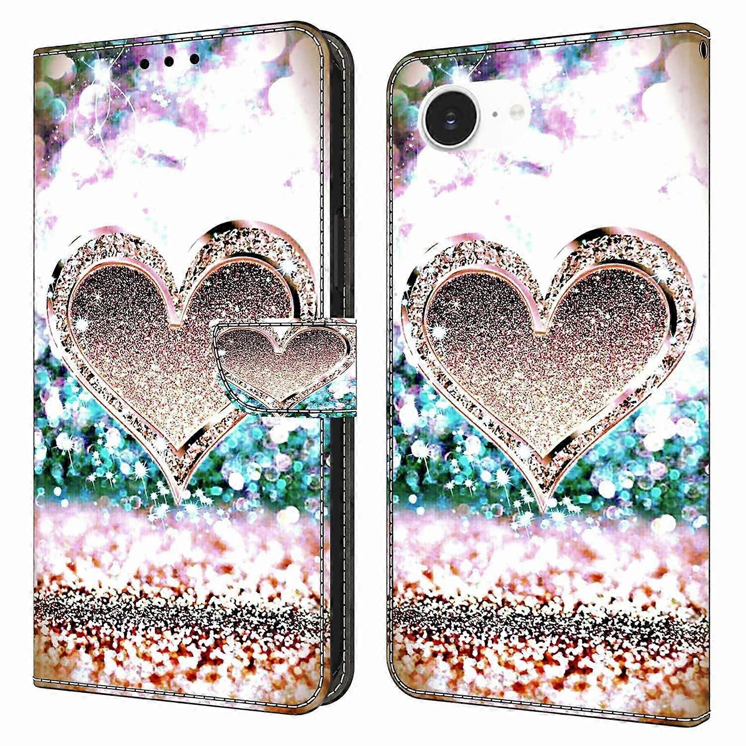 For iPhone 16e Case 3D Pattern PU Leather Wallet Phone Cover with Stand