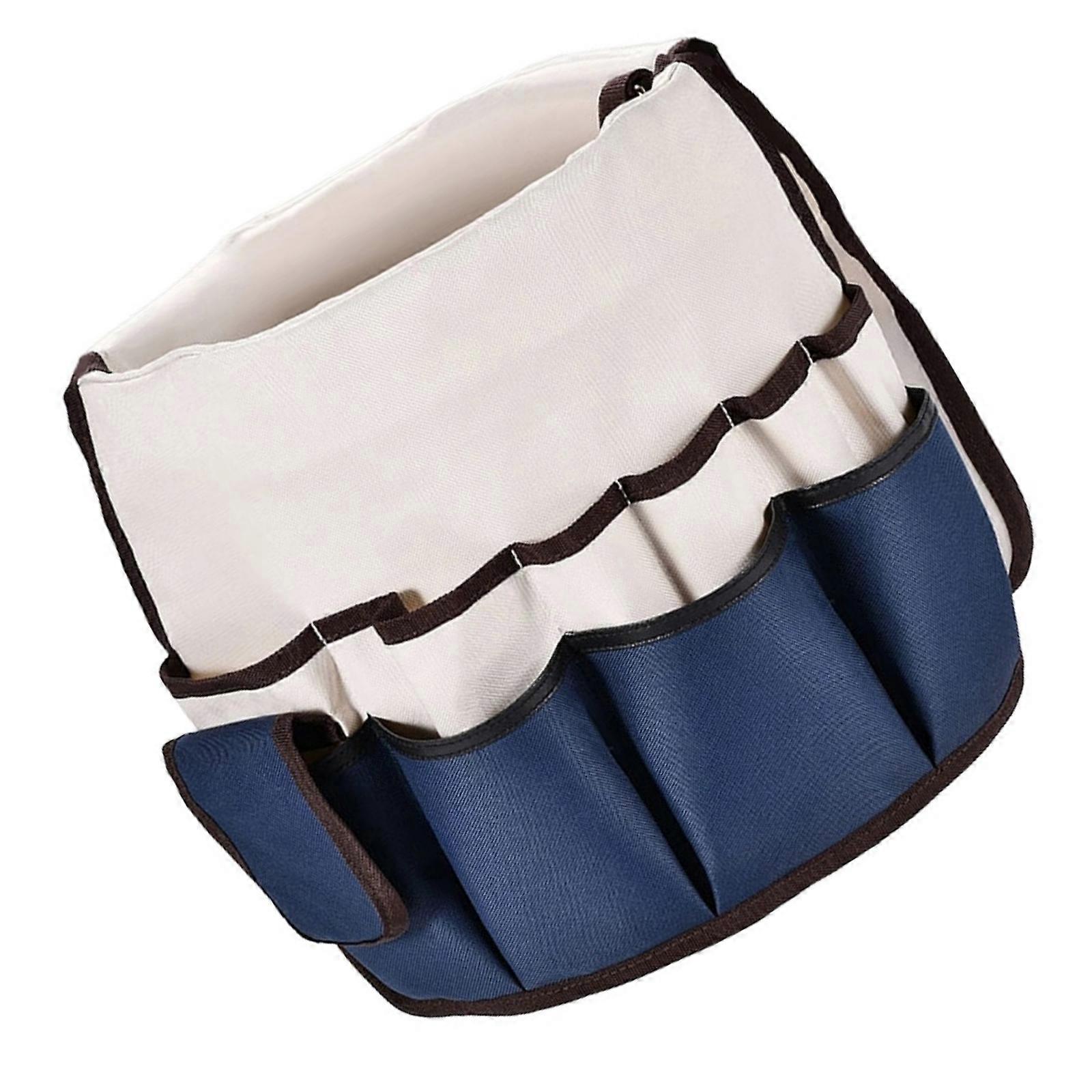 Tool Organizer for Small Items Round Design Foldable Storage Solution Heavy Duty Bucket Tool Bag with Side Pocket Multicolor