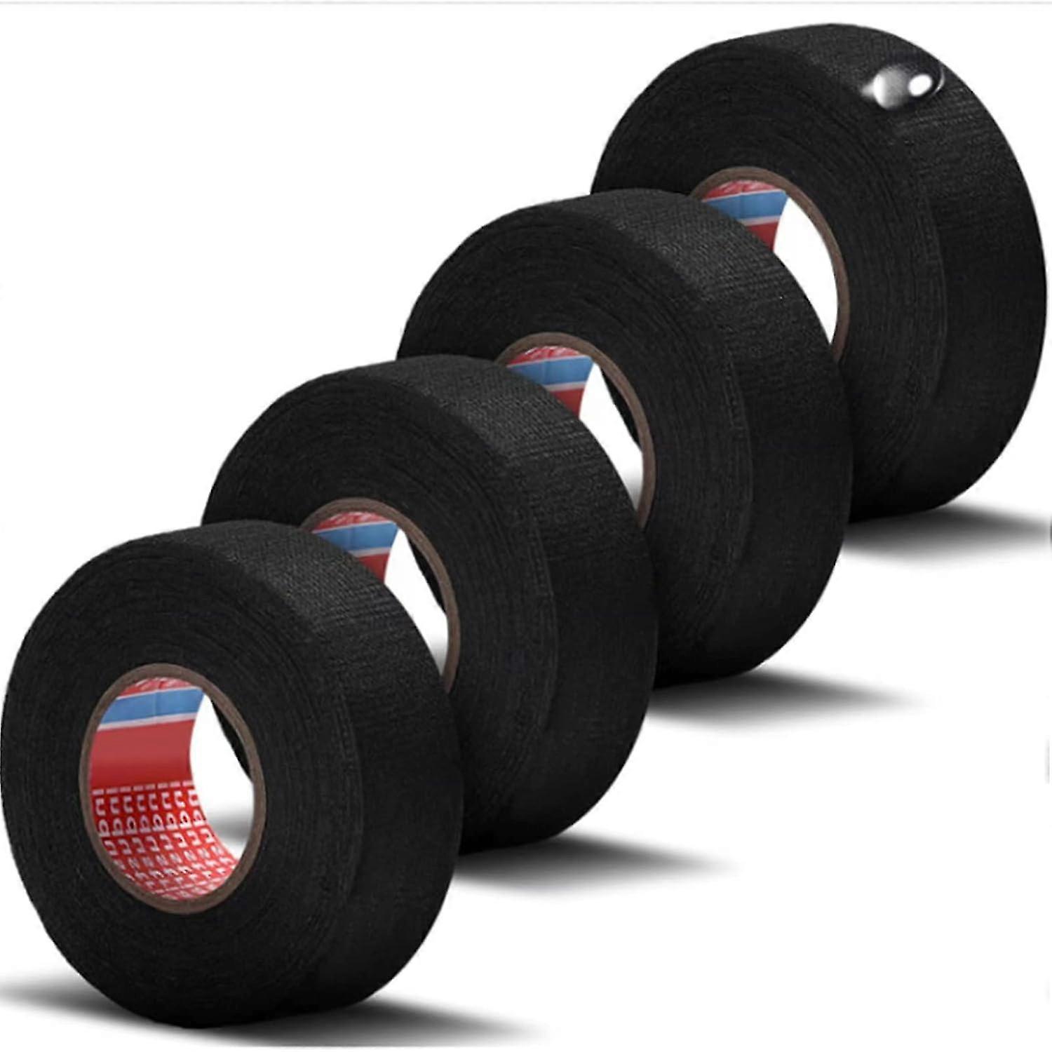 pieces of automotive fabric tape, adhesive tape, insulating tape, black, self-adhesive textile tape for wiring harnesses, household, car, motorcy