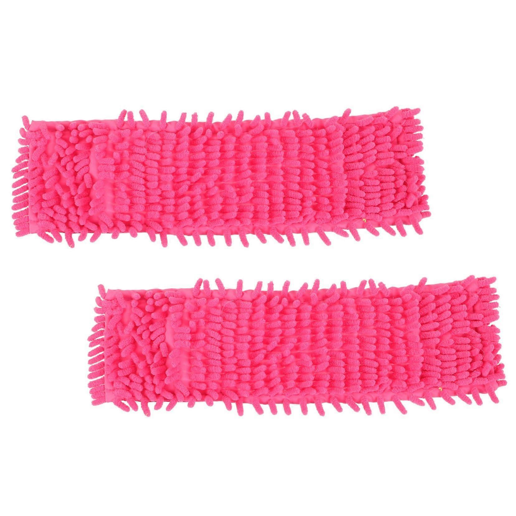 4pcs Red Microfiber Mop Replacement Pads Soft Chenille Cloth for Floor and Corner Cleaning