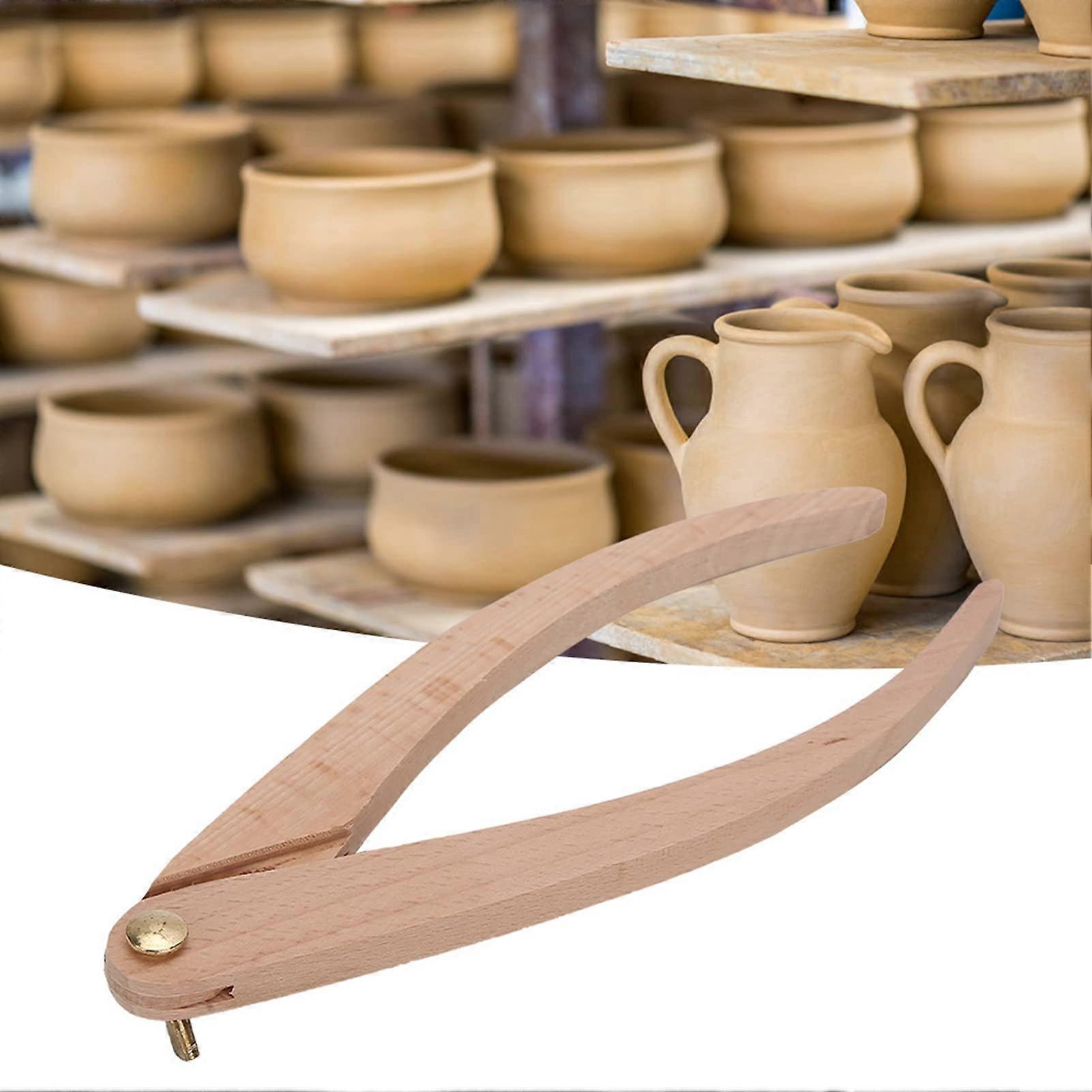 Wooden Pottery Caliper 8 Inch Ceramic Measuring Tool with Precise Belly Diameter and Solid Wood