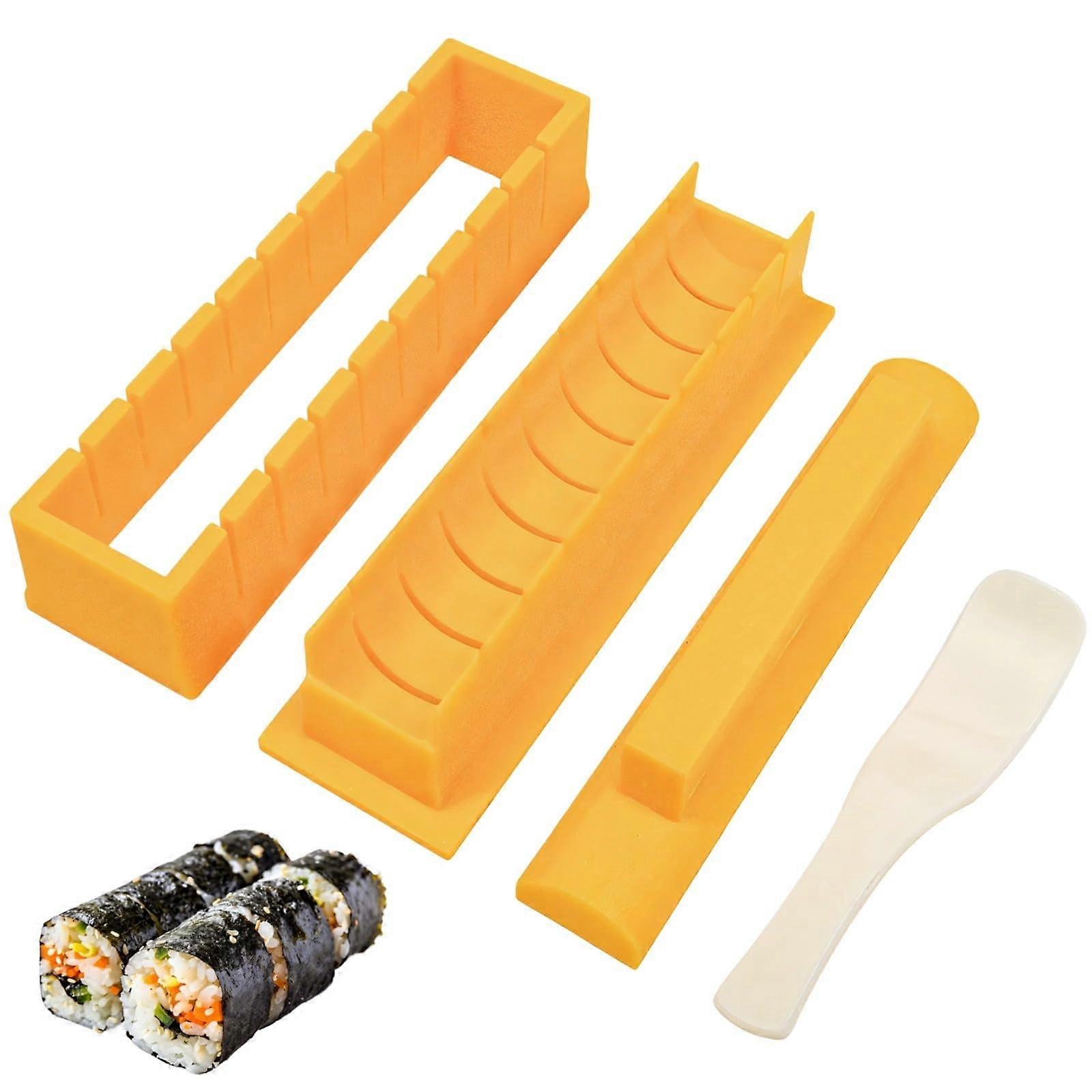 Sushi Making Kit with Sushi Roller, Easy Sushi Making, Precision Cutting, Compact 4in1 Set