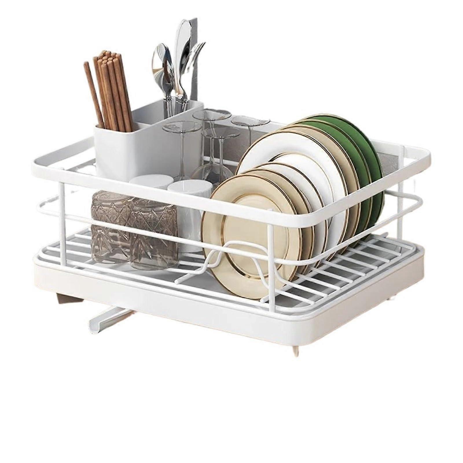 MultiLayer Dish Drying Rack for Countertop with Utensil Holder, RustResistant SpaceSaving Design
