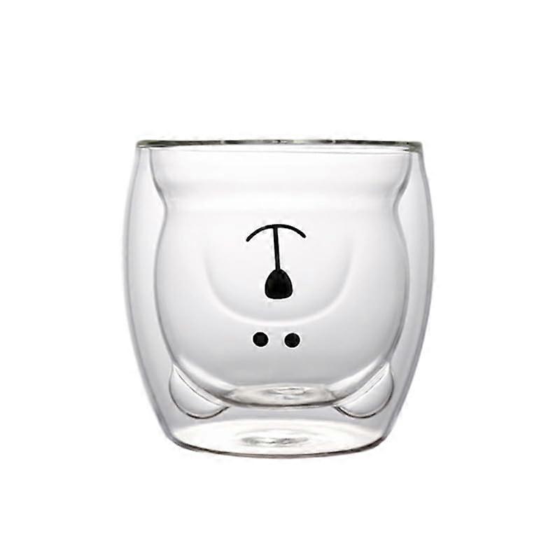 Ceramic Coffee Mug Set with Cute Bear Design, Double Wall Tea Cup, Durable and Easy to Clean