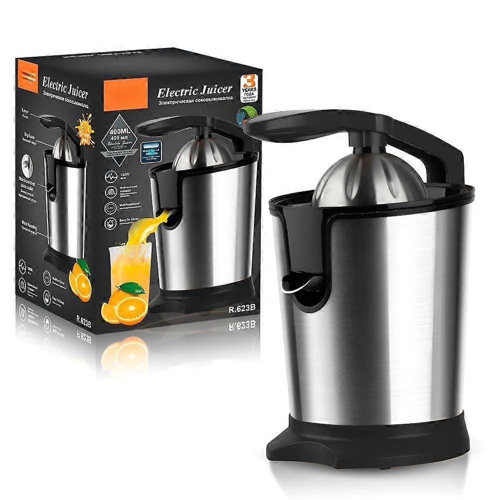 Electric Orange Juicer, Automatic Juice Extractor with Efficient Pulp Separation for Home Use Black