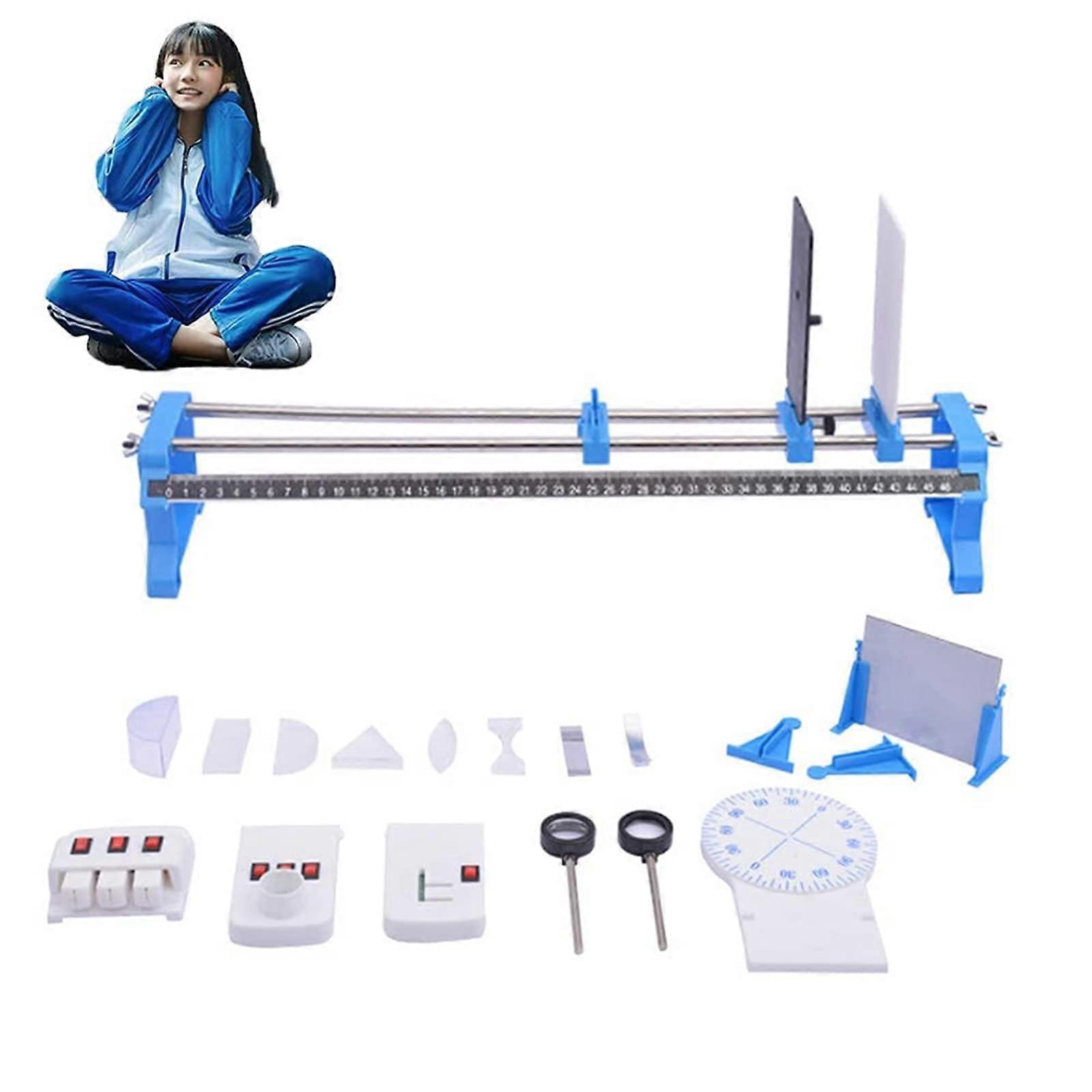 Optical Experiment Kit with Concave and Convex Lenses, Optical Bench Physics Lab Equipment Set