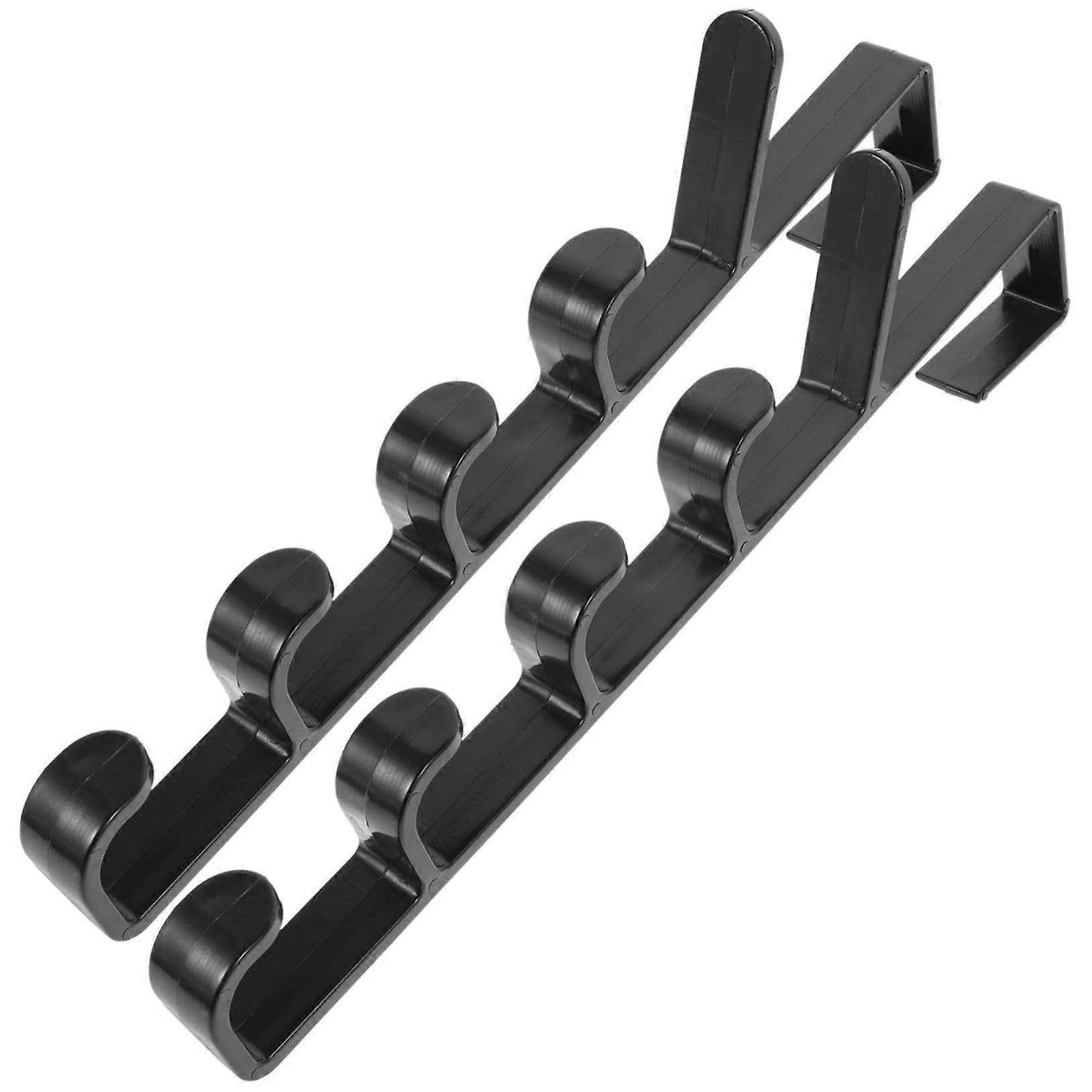Over the Door Towel Rack and Hook Set, Heavy Duty Rustproof SpaceSaving Black Organizer for Laundry