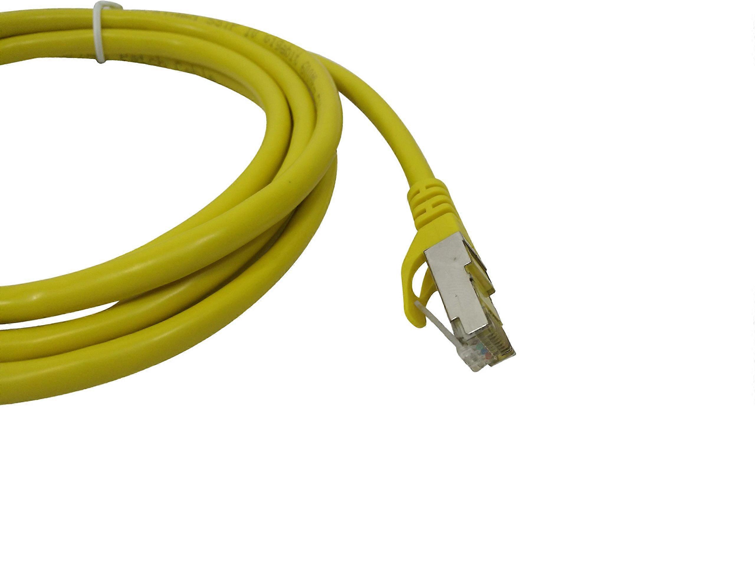 Cat7 Shielded Ethernet Cable 10ft Yellow Speed Snagless SSTP SFTP Noise Reduction