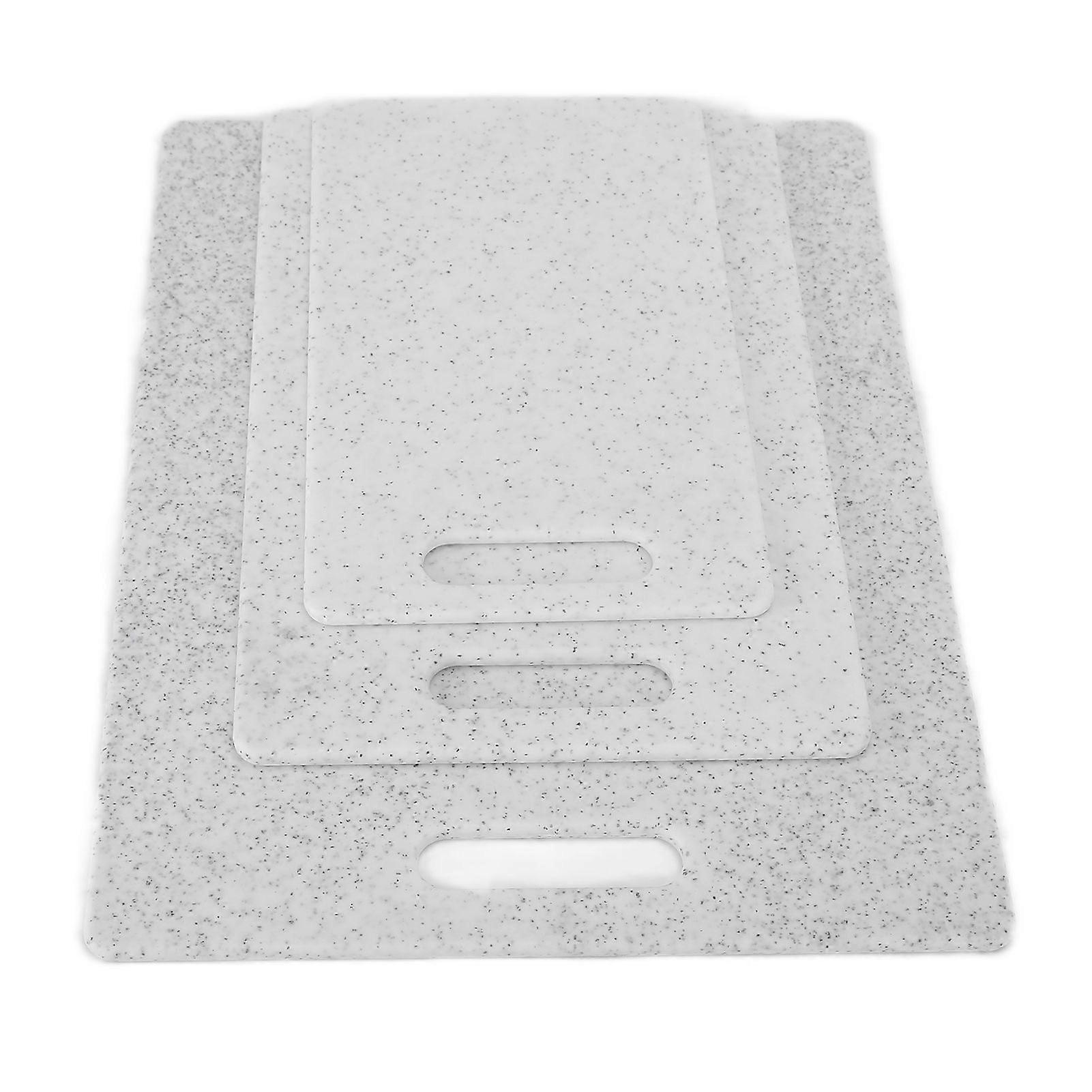 3Pcs Cutting Board Set Imitation Marble Pattern DoubleSided Chopping Board Kitchen Accessory(White )