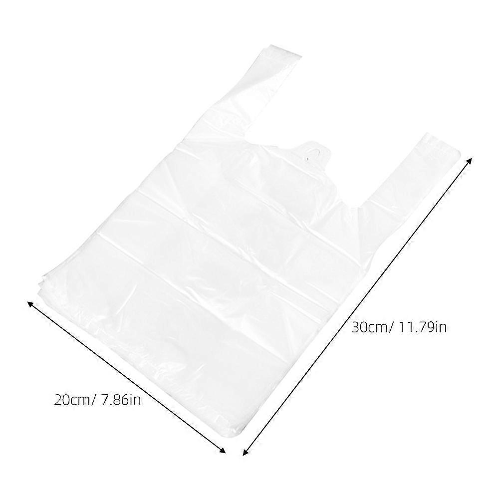 Plastic Bag with Handle for Storage Use Transparent 100Pcs Pack