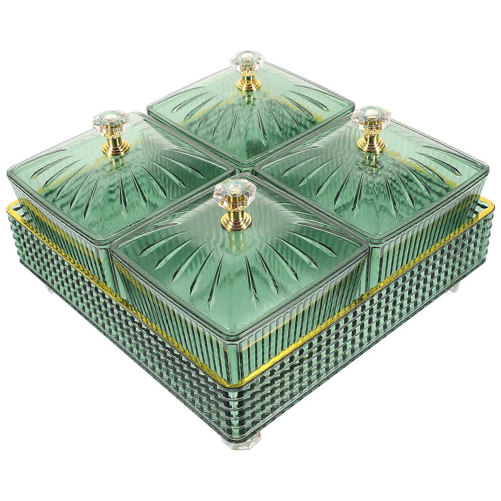 Food Serving Tray Divided Serving Plates for Storage 1Set Green