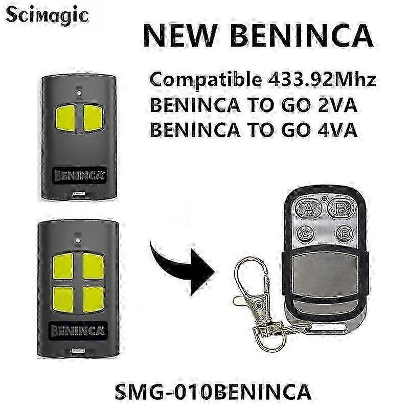 BENINCA TO GO 4VA Gate Remote 433MHz Rolling Code Keychain Remote 4 Buttons