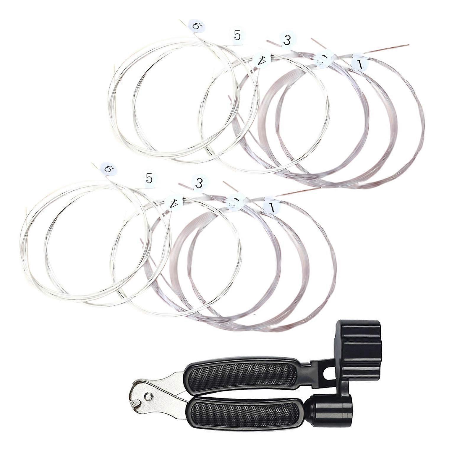Quality Classical Nylon Strings 2 Packs With Multifunction String Changer String Changing Tool For Smooth Installation Multicolor