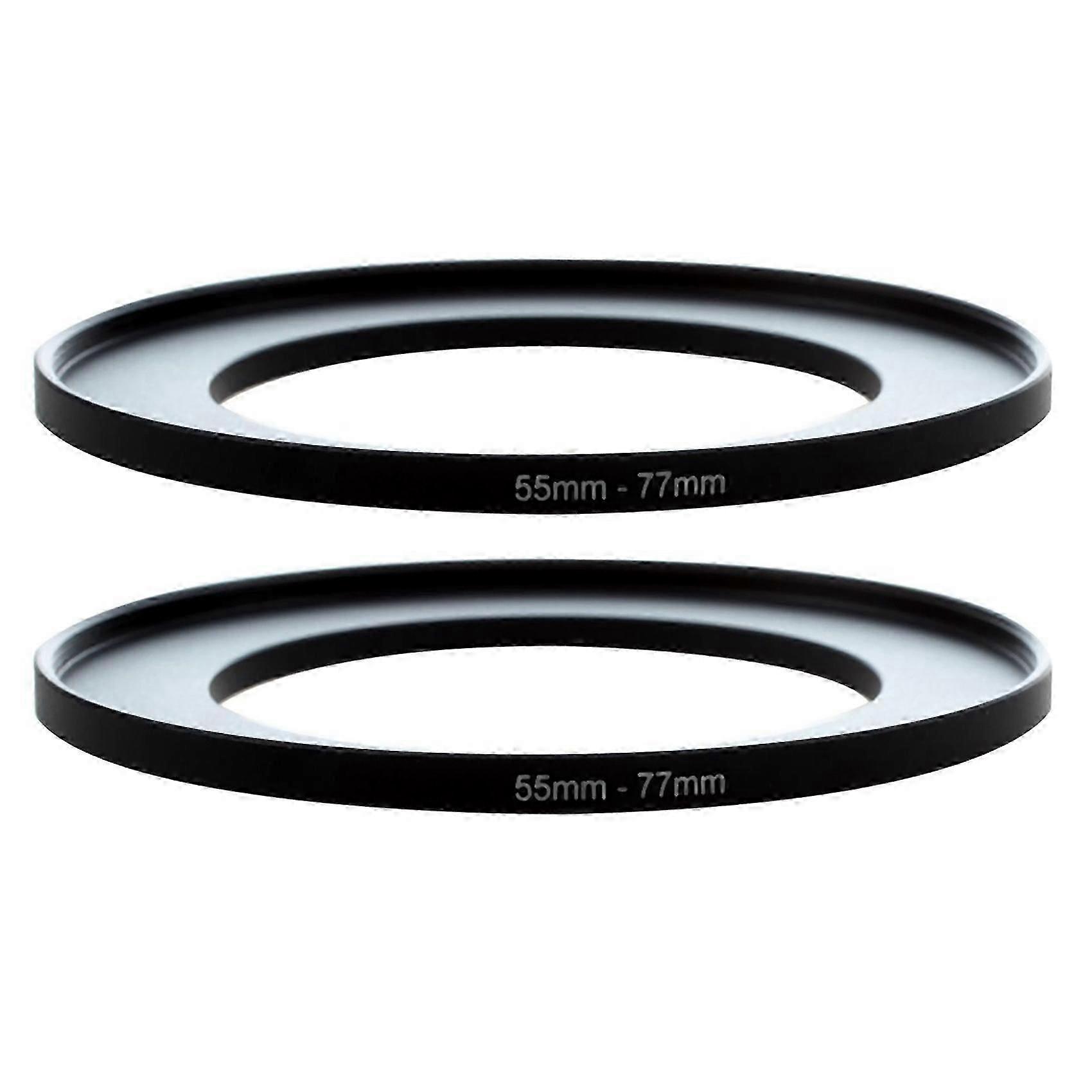 2X Metal 55mm-77mm Camera Step Up Filter Ring Adapter 55-77