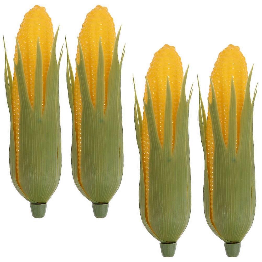 Artificial Corn Decor Simulated Corn Model for Display 4Pcs Realistic Fake Vegetable