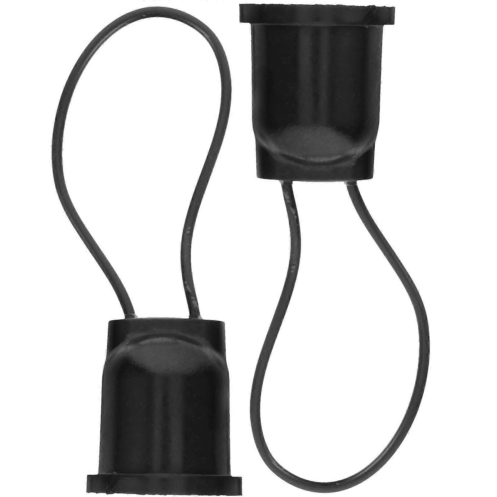 Black Waterproof Light Socket for Home Use 2Pcs Ceiling Threaded Lamp Holder