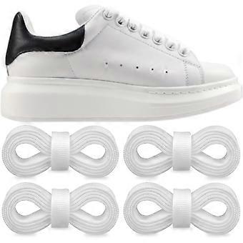 2 Paar Schnürsenkel für Alexander McQueen Flache Schnürsenkel Ersatz Sneaker Schuhe Weiß 50Inch