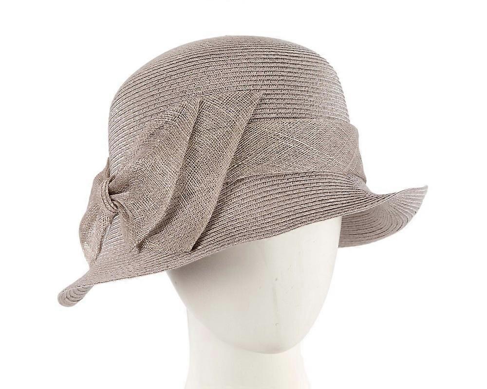 Silver cloche hat with bow by Max Alexander MA895S