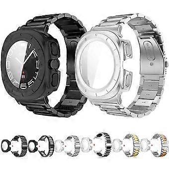 Horlogebandje van roestvrij staal met drie kralen en geïntegreerde beschermfolie, geschikt voor Samsung Galaxy Watch Ultra / Ultra 2025.