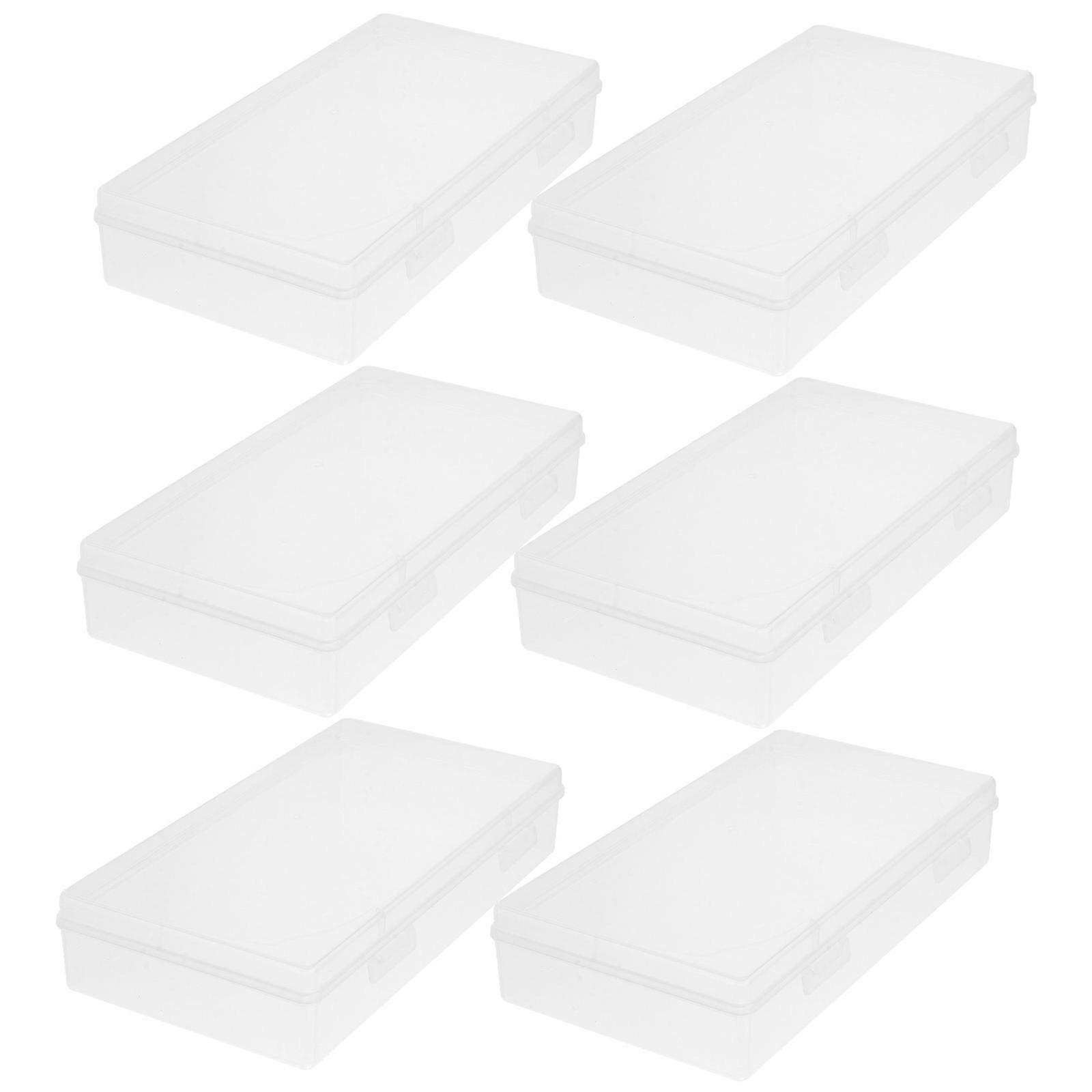 Storage Boxes Rectangular Case for Organizing 6Pcs Clear Plastic Containers