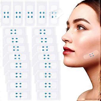 40 stuks onzichtbare gezichtsverfraaiende tapes, snelle gezichtsverfraaiende tape voor make-up, waterdichte gezichtsstickers, ademende nektapes voor rimpels, dubbelzijdig