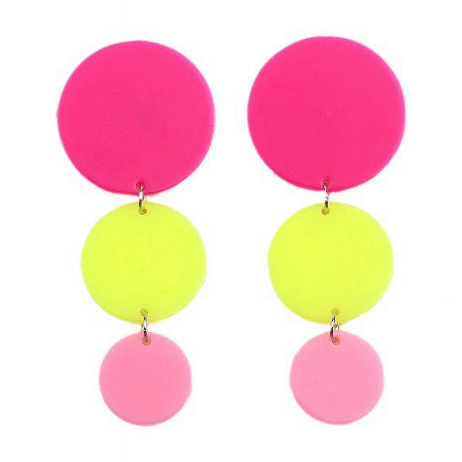 Triple Colourful Round Stud Earrings