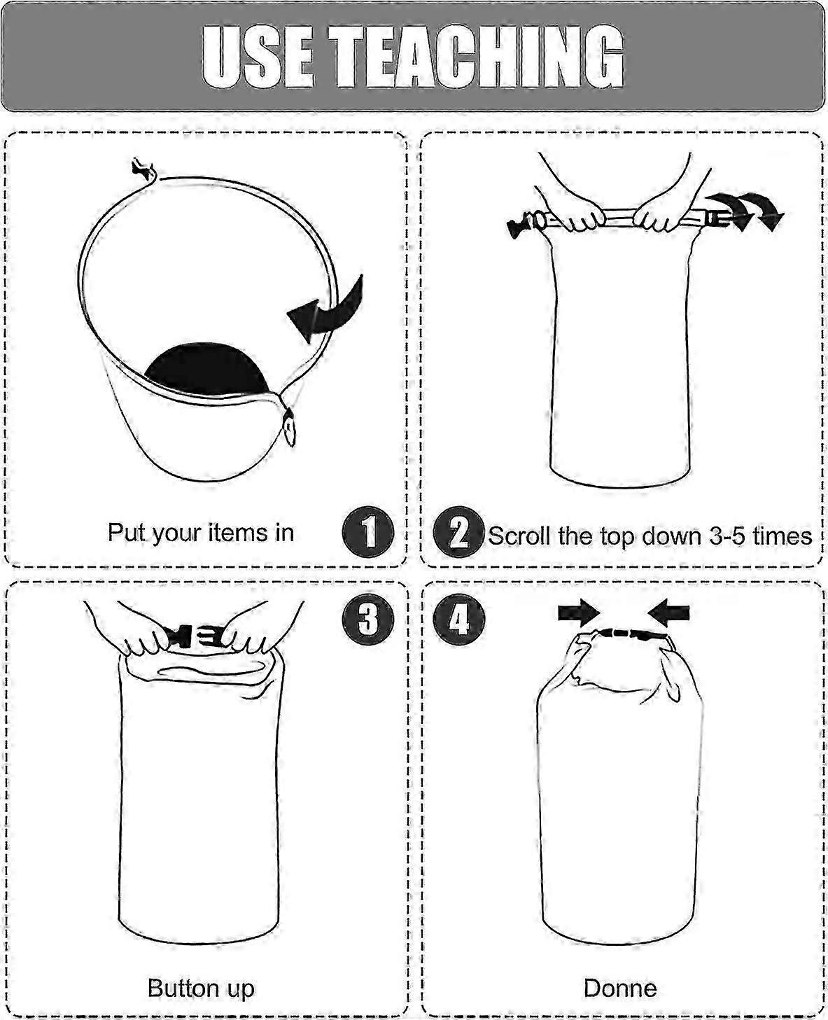 6PCS Waterproof Dry Bag Set Ripstop Material