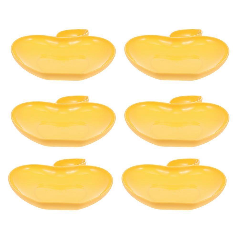 Dumpling Plate -Shaped compatible withServing 6Pcs Creative Yellow Kitchen Gadgets