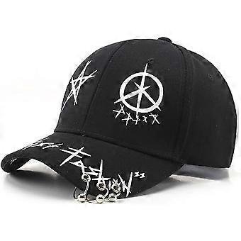 Unisex Graffiti Baseball Cap, K-pop Boys Outdoor Snapback HatBlack White Hiphop Hat, Dad Hat, Trucker hat for Men Women