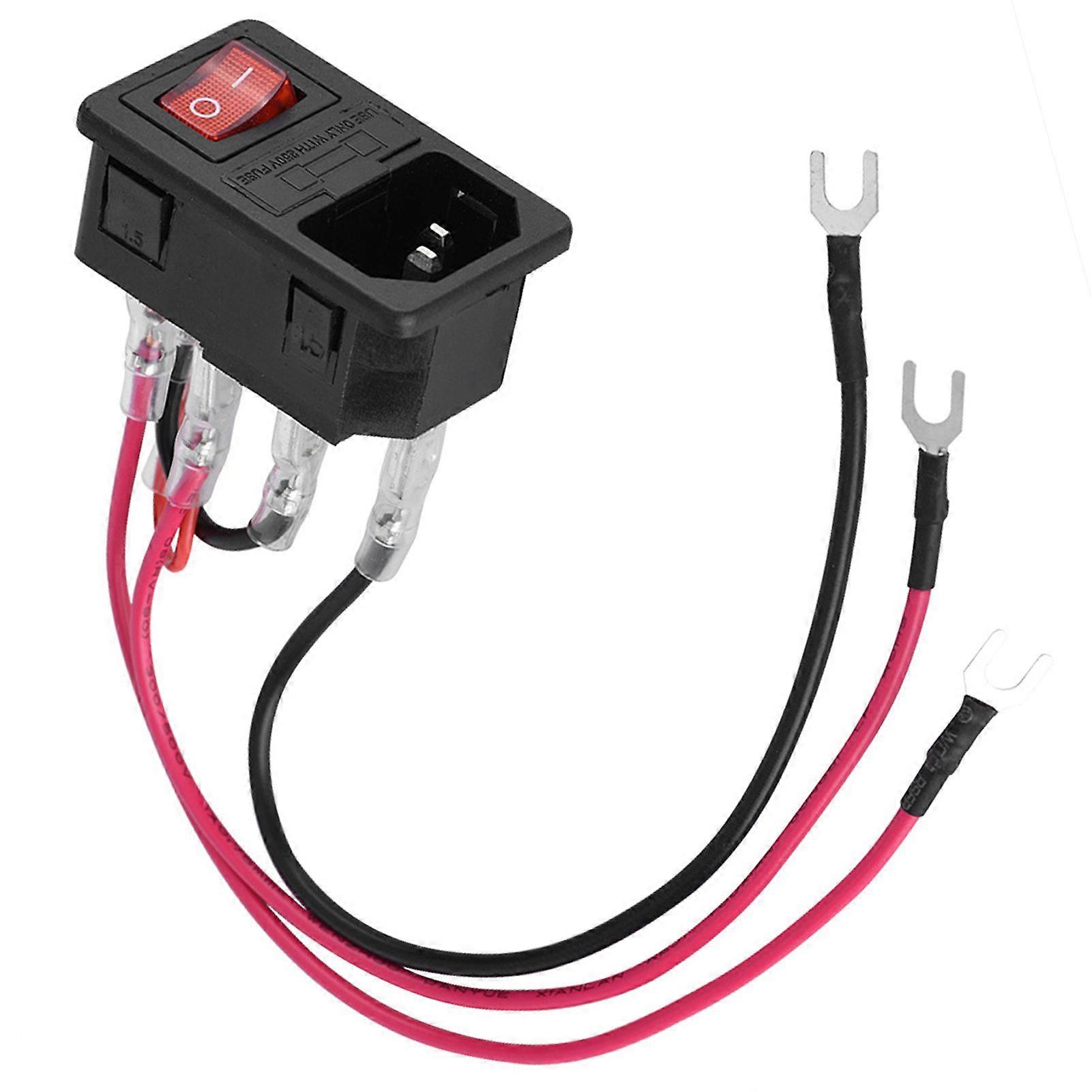 Utype Plug 10A 220V/110V Power Supply Switch Adapter Socket Module with A Fuse for 3D Printer